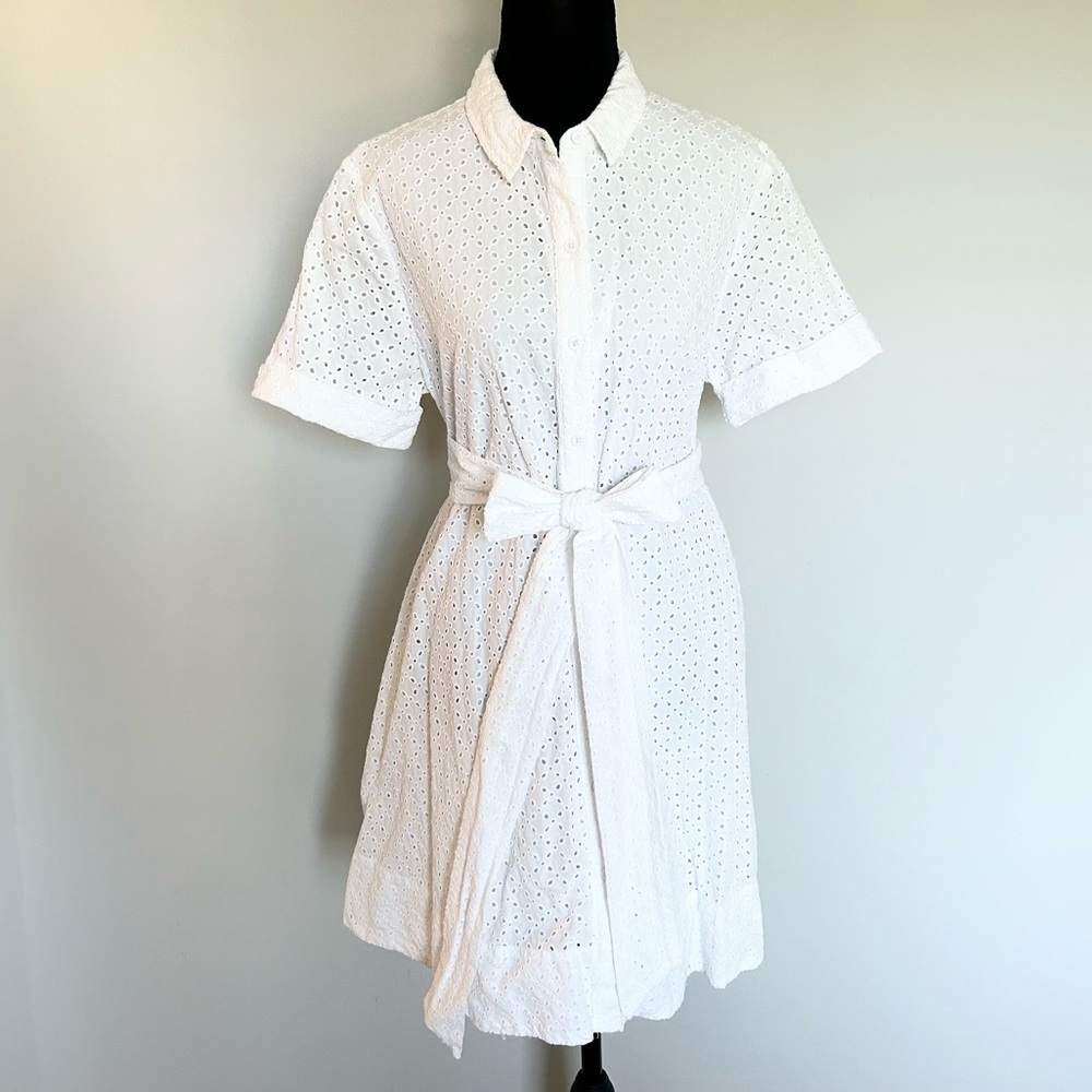 Lisa Marie Fernandez x Target White Eyelet Belted Shirtdress – Size L